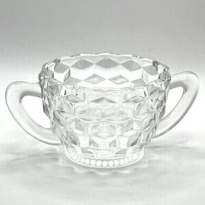 Vintage Jeanette Glass Co pressed glass cube sugar dish